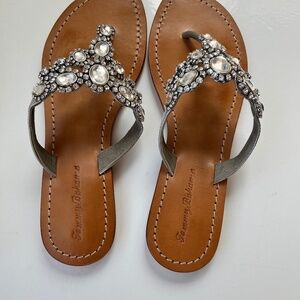 Womens Tommy Bahama Crystal flat thong sandal size 10